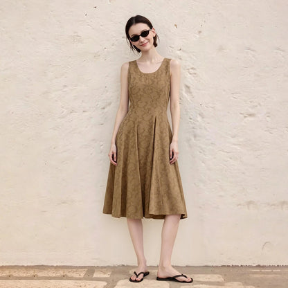 Elegantes Ärmelloses Midikleid Für Damen Mit Taillenoptik