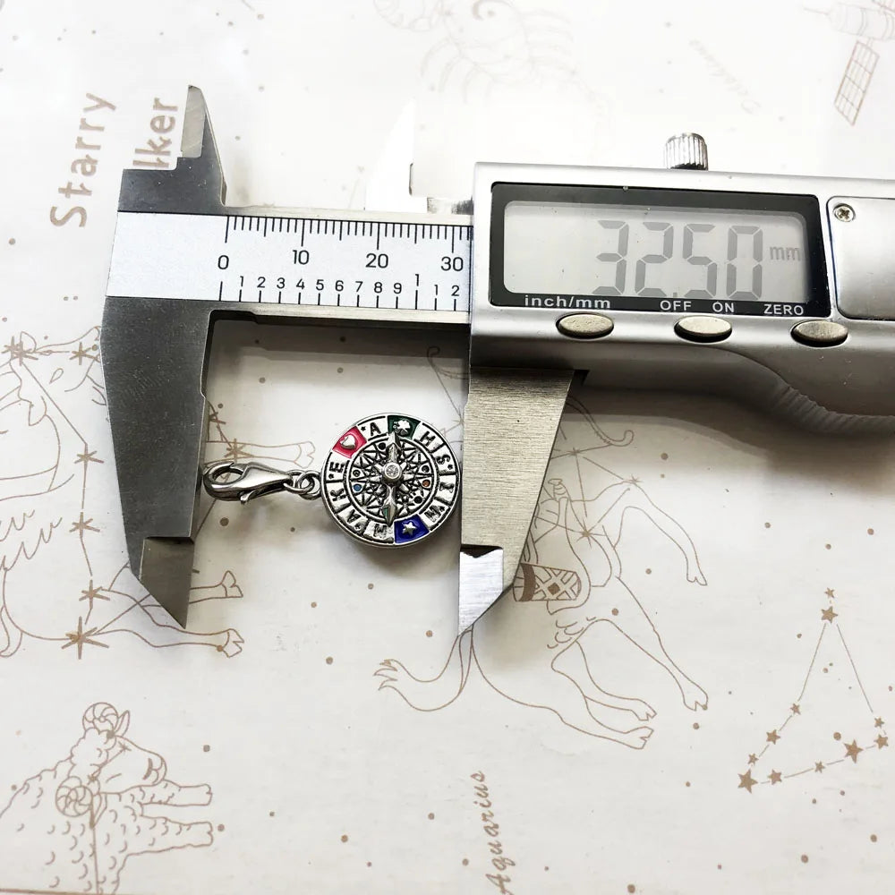 Damen-Charm-Anhänger Glücksrad Karma Sommer aus Sterlingsilber
