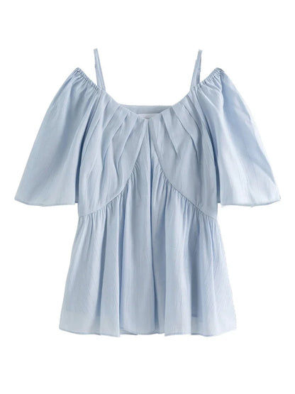 Damen T-Shirt mit V-Ausschnitt in sanftem Apricot – vielseitiges, kurzes Design für den Sommer und den Arbeitsalltag