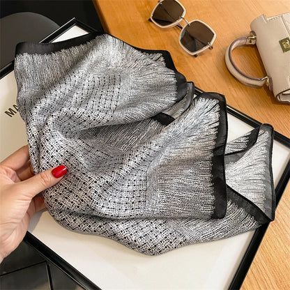 Damen Seidenschal klein Krawatte Haarband Bandana Foulard Kopftuch bedruckt C