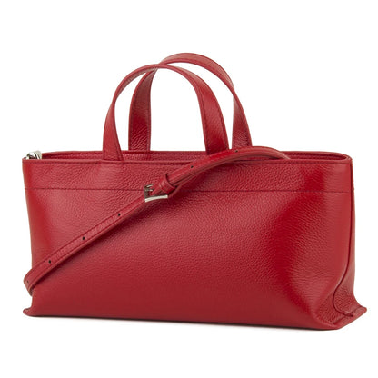 Damen-Handtasche Rot Aus Vollnarbigem Leder | Schultertasche Top-Handle