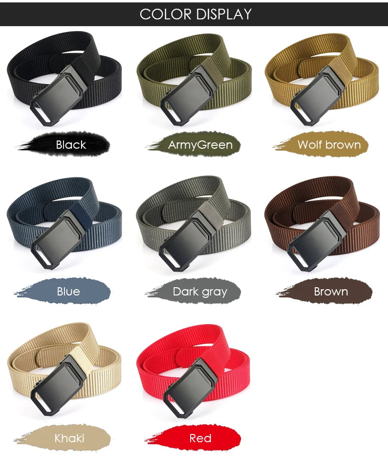 Herren-Gürtel aus Nylon mit Automatik-Schnalle, Robuster Alltags- und Outdoor-Begleiter, 3,4 cm Breit