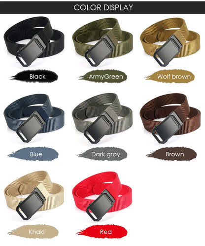 Herren-Gürtel aus Nylon mit Automatik-Schnalle, Robuster Alltags- und Outdoor-Begleiter, 3,4 cm Breit