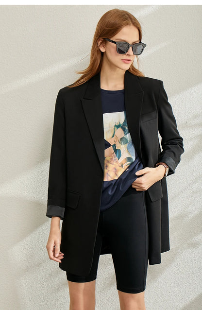 Damen T-Shirt im minimalistischen Sommer-Stil mit lässigem Patchwork-Design