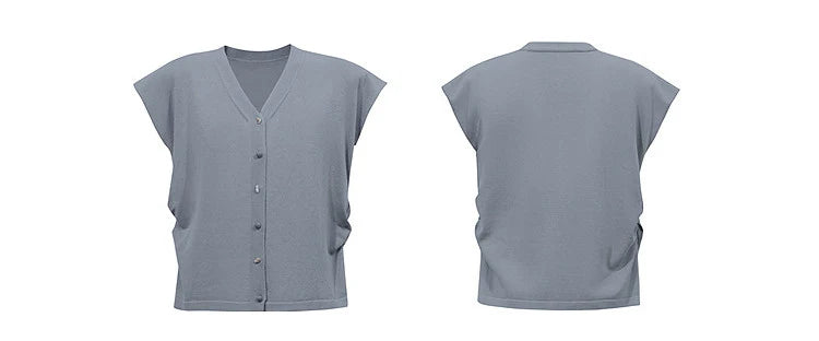 Damen V-Ausschnitt Cardigan Crop Kurzarm Viskose Sommer