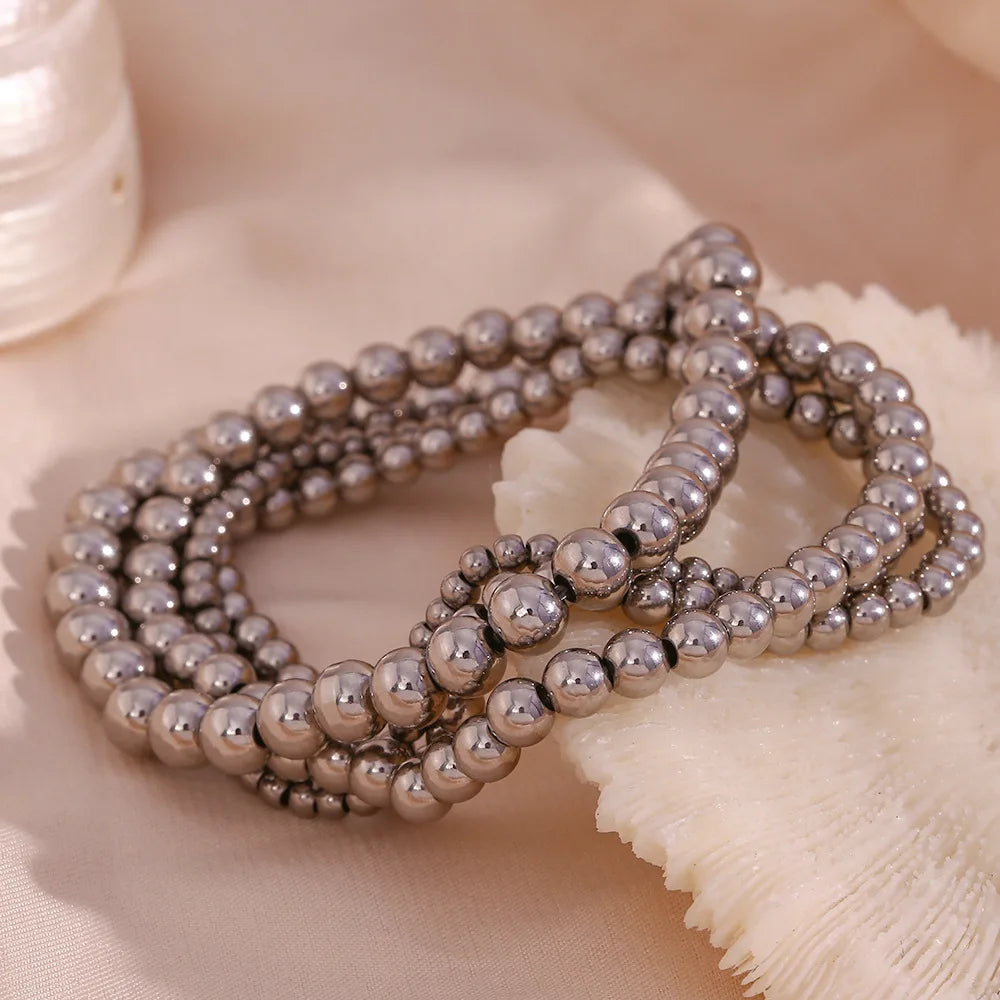 Damen-Perlenarmband mit Farbverlauf aus Edelstahl