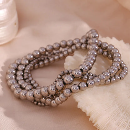 Damen-Perlenarmband mit Farbverlauf aus Edelstahl