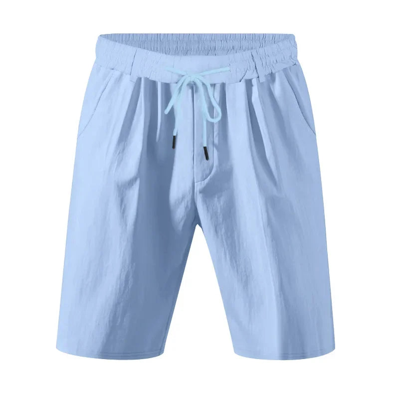 Graue Herren-Fitness-Shorts für Sommer und Training – Bequeme, elastische Dreipunkt-Hose für Laufen und Freizeit