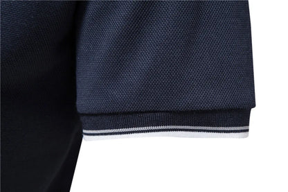 Herren Poloshirt mit V-Ausschnitt im einfarbigen, klassischen Stil
