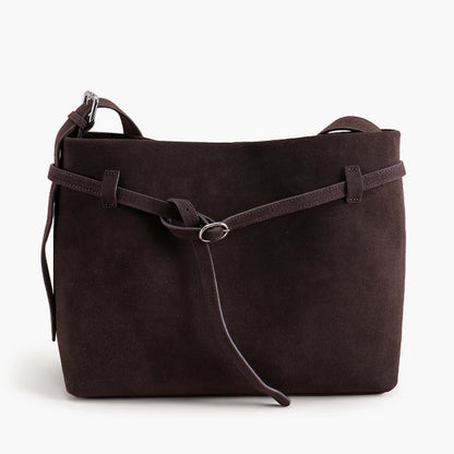 Tote-Tasche aus Echt Wildleder | Kaffee-Braun, Viel Platz