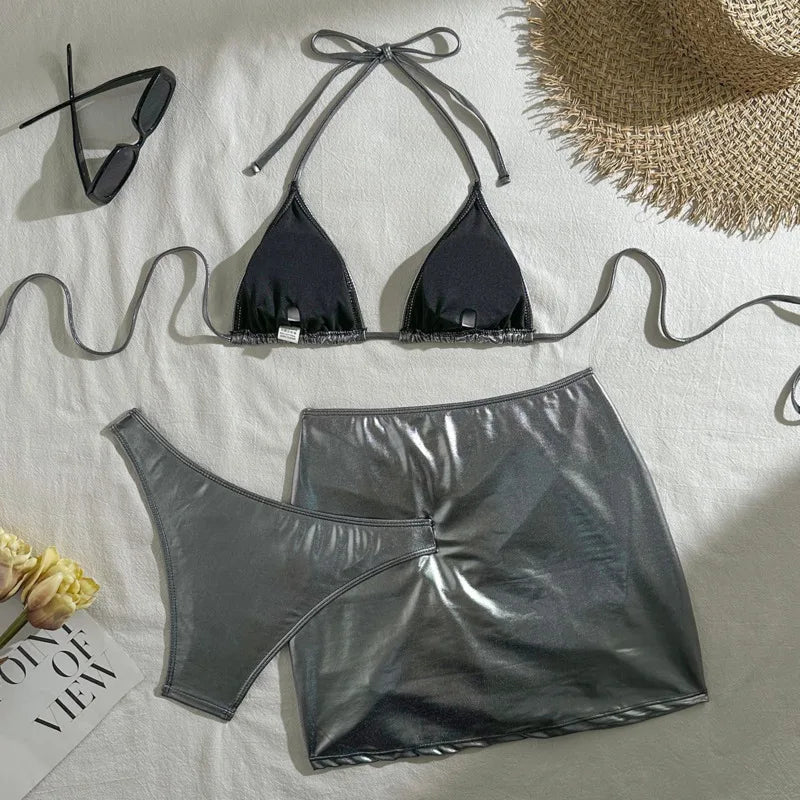Push-Up-Bikini mit Strasssteinen und passendem Stirnband – ideal für Strand und Pool