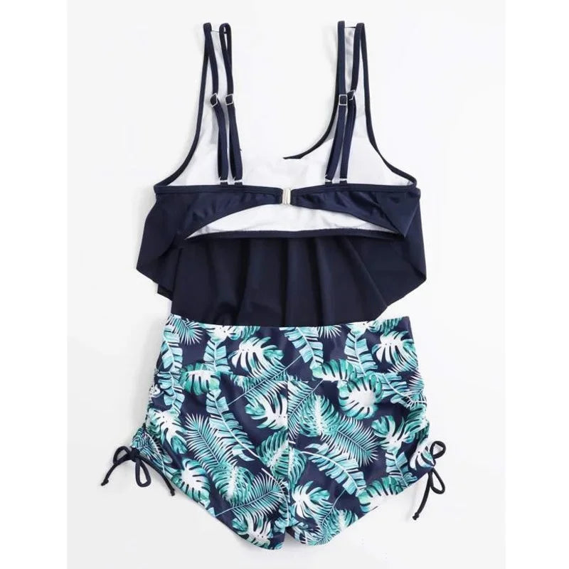 Summer Ruffles Swimsuits Tankini Sets Female Swimwear Sports Beach Wear Two-Piece Bathing Suits Pool Women Swimming Suit 2025