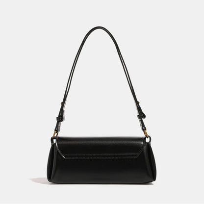 Leder Weinrot-Schultertasche | Goldene Hardware