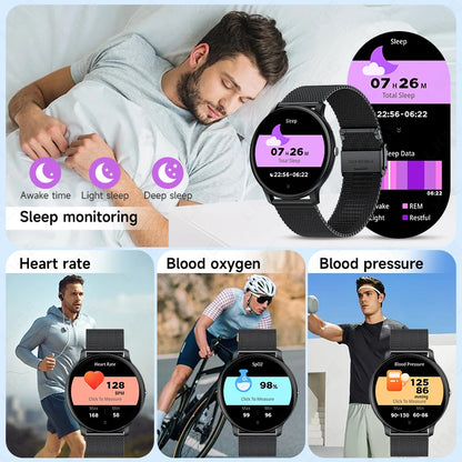 LIGE SOS Smartwatch 1,39 Zoll HD Sprachassistent Bluetooth Anruf Sport Fitness Smart Watch Männer Frauen Für Android IOS 2025 Neue