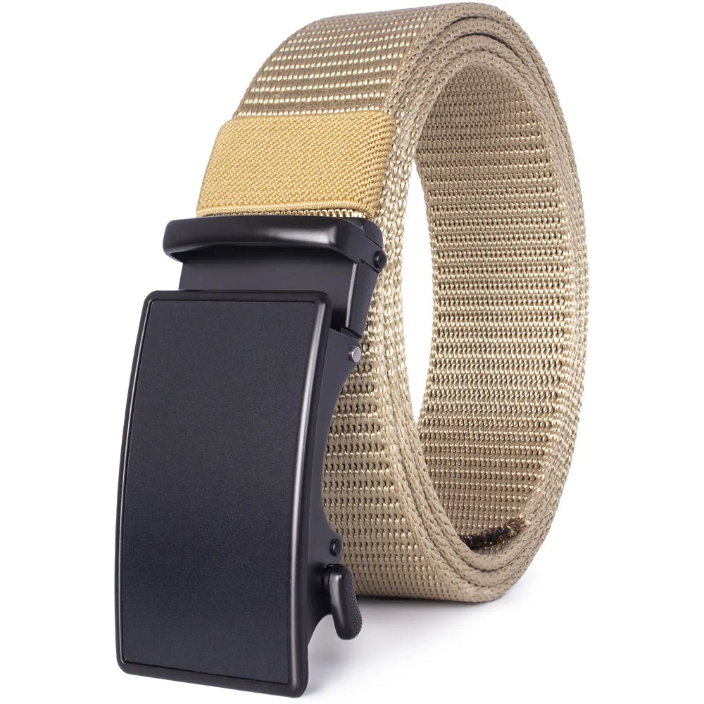 Herren Nylon Canvas-Gürtel Schnellverschluss Casual Army 3,6 cm