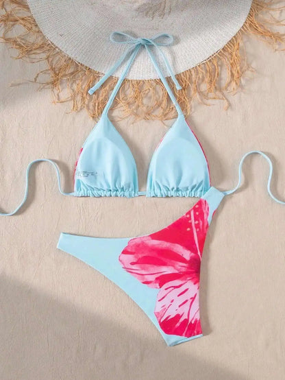 Glamouröses Damen-Bikini-Set mit Push-up-Effekt und glänzendem Design – perfekt für den Strand oder Pool