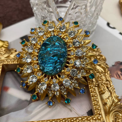 Brosche Strass Kristall Barock Ellipse Retro Palast Glänzend Damen