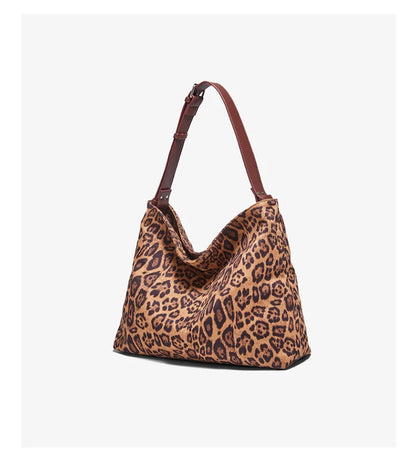 Damen Schultertasche Groß Kapazität Oversize Leopardendruck Modische Tote Tasche