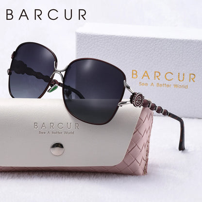 Damen-Sonnenbrille oval übergroß Retro Metall UV400 Geschenkbox