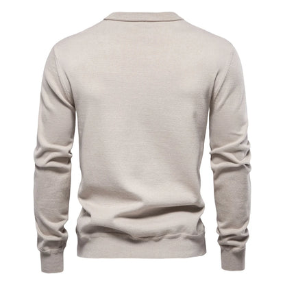 Herren Cardigan Sweater aus hochwertiger Baumwolle im lässigen einfarbigen Design