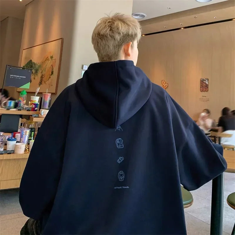 Herbst Cartoon Grafik Druck Hoodies Für Männer Neu in Brief Mit Kapuze Sweatshirts frauen Baumwolle Fleece Y2K Streetwear Hoody Kleidung