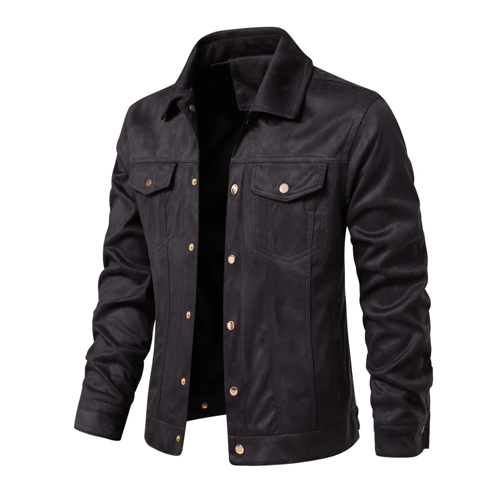 Herbst Winter Wildleder Lederjacke