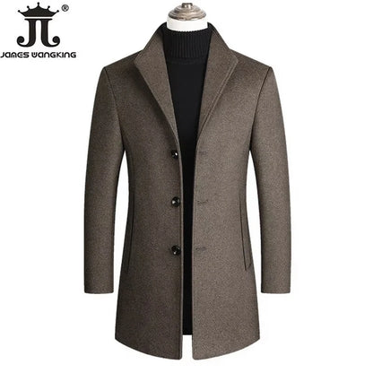 Eleganter Wollmantel für Herren – Herbst & Winter
