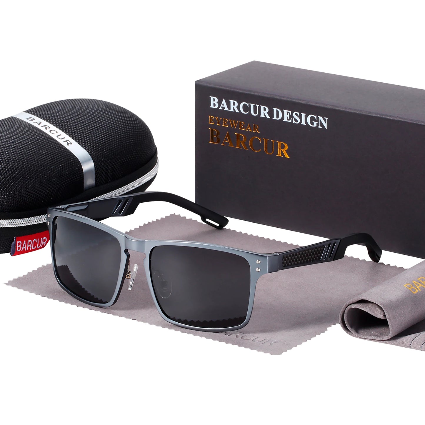 Sonnenbrille Al-Mg quadratisch polarisiert Spiegel Sport Herren Damen