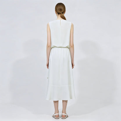 Ärmellos Elegantes Damenkleid Mit Rüschen Für Büro