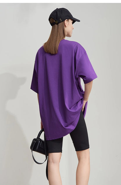 Damen T-Shirt mit Druck im lässigen Rundhals-Stil für das Büro