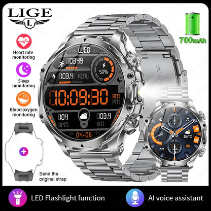 Männer Sport Smartwatch mit 1,9 Zoll Display und wasserdichter Bluetooth-Funktion