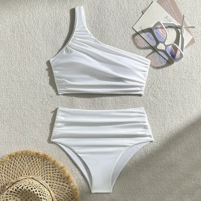 Dreiteiliger Damen-Bikini mit Push-up-Effekt und Print – ideal für Strand und Pool
