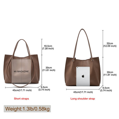 Damen Schultertasche Aus Splitleder Retro-Stil Großes Fassungsvermögen