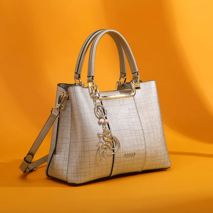 Damen Handtasche aus Split-Leder Schultertasche im Luxus Saffiano Design