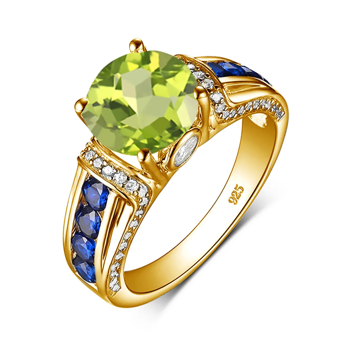 Damen-Ring aus Roségold mit Mystic Topas Regenbogen 8mm Rundschliff Verlobungsring Geschenk