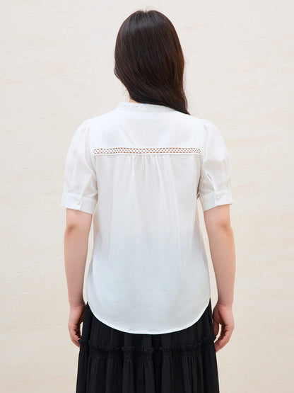 Damen-Puffärmel-Top mit Schichtdesign und vielseitigem Stil für lässige Eleganz