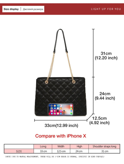 Damen Schultertasche aus PU-Leder Großes Fassungsvermögen Luxus Design