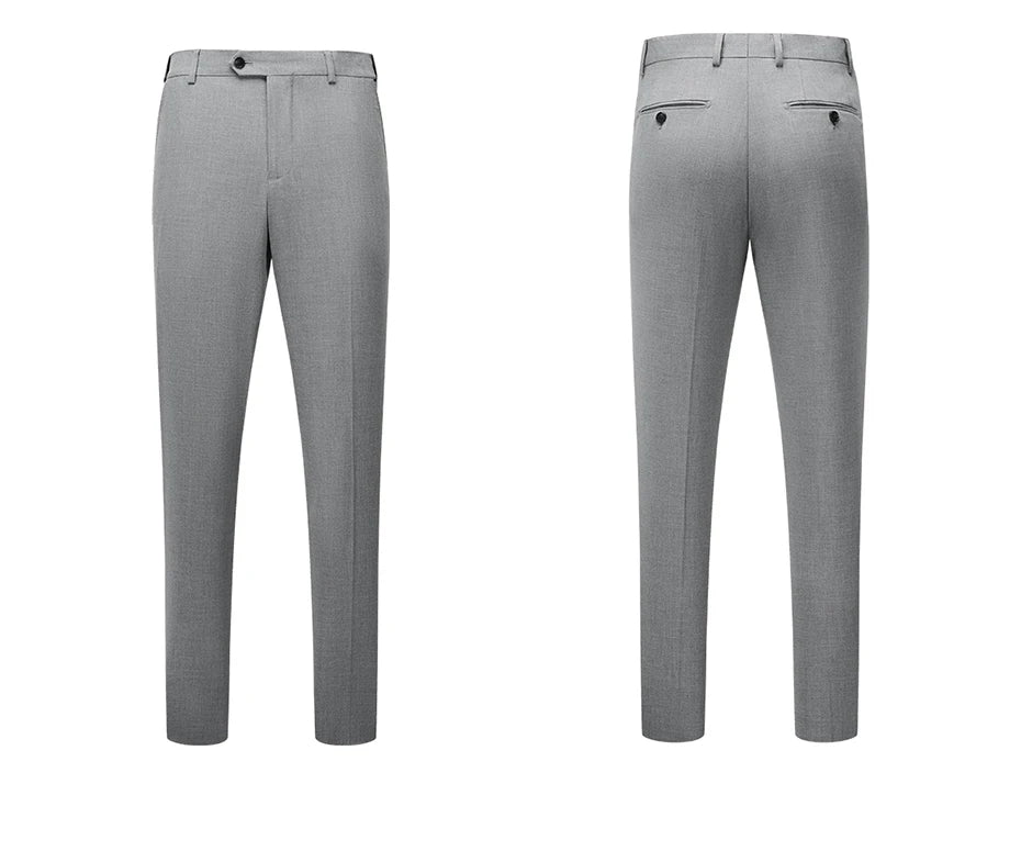 Herren-Anzugset mit Blazer und Hose in tiefem Blau und Khaki – modischer Seersucker für Frühling und Sommer, ideal für Hochzeiten und Büro.
