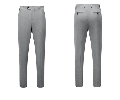 Herren-Anzugset mit Blazer und Hose in tiefem Blau und Khaki – modischer Seersucker für Frühling und Sommer, ideal für Hochzeiten und Büro.