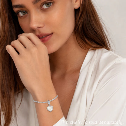Herz-Anhänger-Armband in Silber mit kleinem Herz und Gliederkette, 925 Sterlingsilber