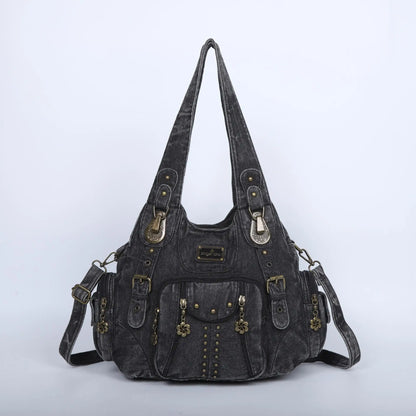 Damen-Schultertasche aus PU-Leder Großes Fassungsvermögen und Eleganter Vintage-Stil
