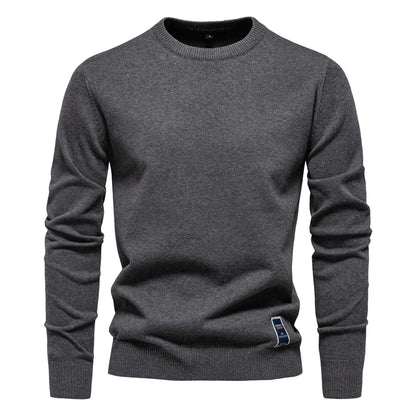 Herren Pullover aus massiver Baumwolle mit Rundhalsausschnitt und klassischem Design