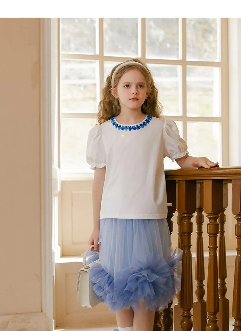 Elegantes Mädchen-Sommerkleid in Lila für Partys und Hochzeiten – Blumenkleid mit luxuriösem Design, ärmelloses Kleid in Khaki Beige für Kinder von 3 bis 14 Jahren.