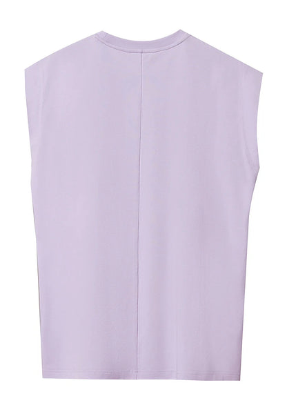 Damen T-Shirt aus Baumwolle mit lässigem O-Ausschnitt und breiten Schultern