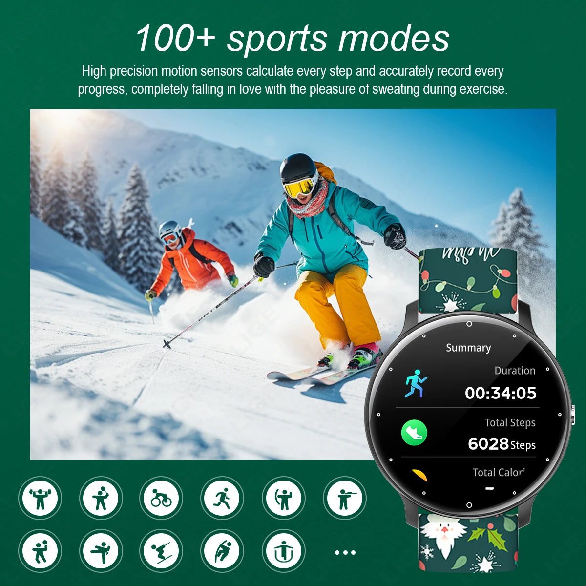 LIGE Smart Watch 2024, für Android, Bluetooth, Anruf, Smartwatch, Touch-Dial, Musik, Fitness, Tracker, Sportuhren, Weihnachtsband, Geschenk