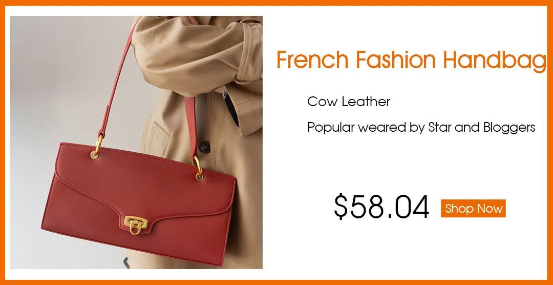Rote Schultertasche Spaltleder In Baguette-Form | Donna-In