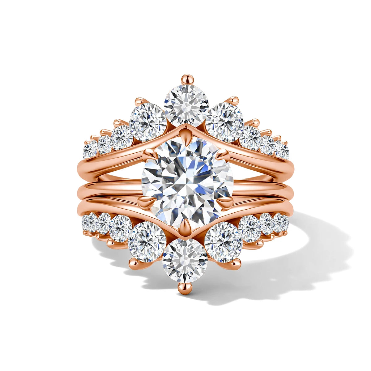 Damen-Verlobungsring-Verstärker aus Sterling Silber mit Moissanit Stein für funkelnde Hochzeiten