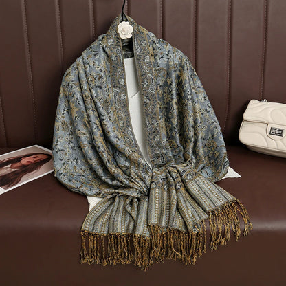 Damen Winterschal Kaschmir Jacquard Paisley lang Pashmina Bandana Foulard Luxus