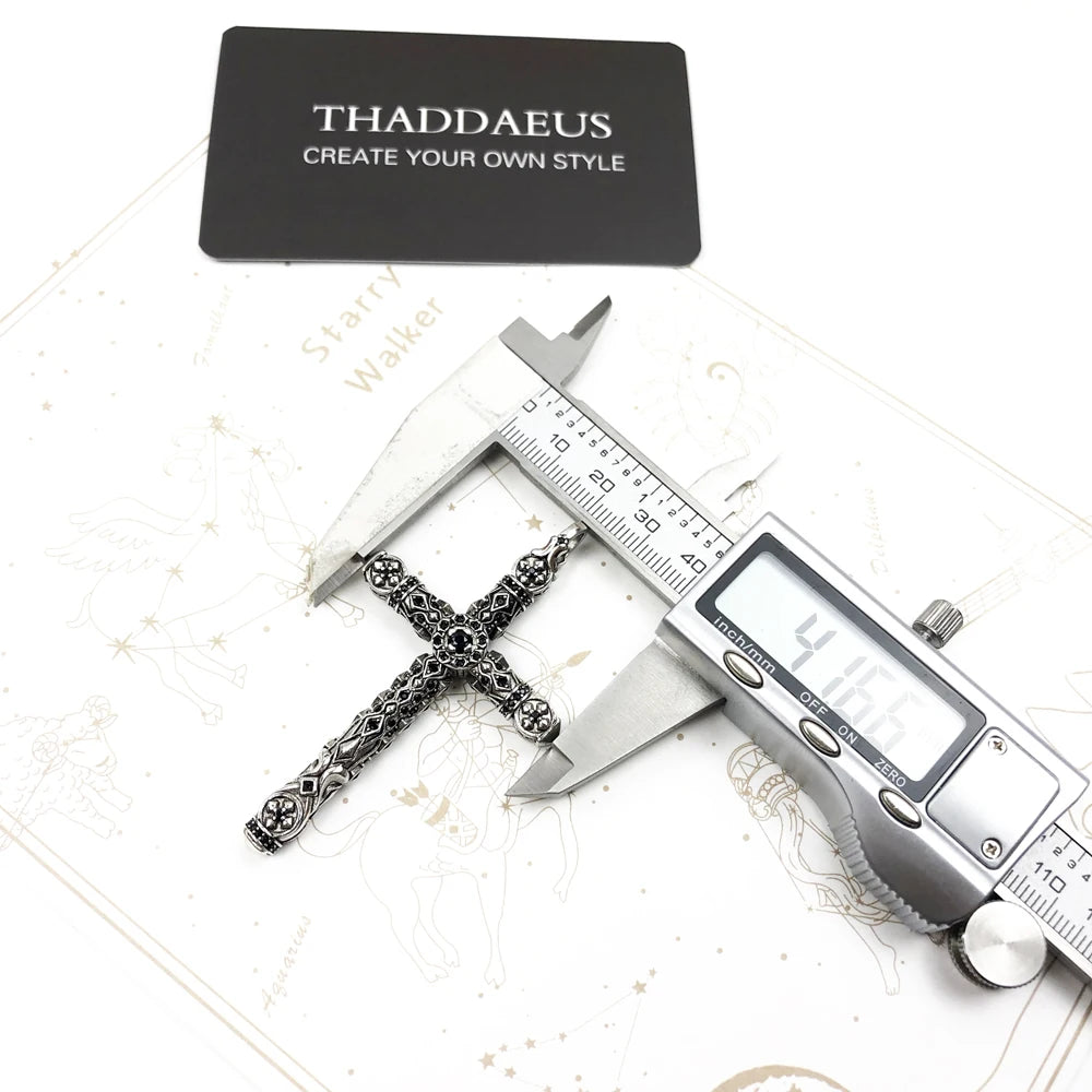 Damen-Charm-Anhänger Kreuz und Krone majestätisch II aus Sterlingsilber