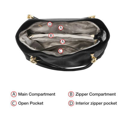 Damen Schultertasche aus Genuine Leather im eleganten Stil